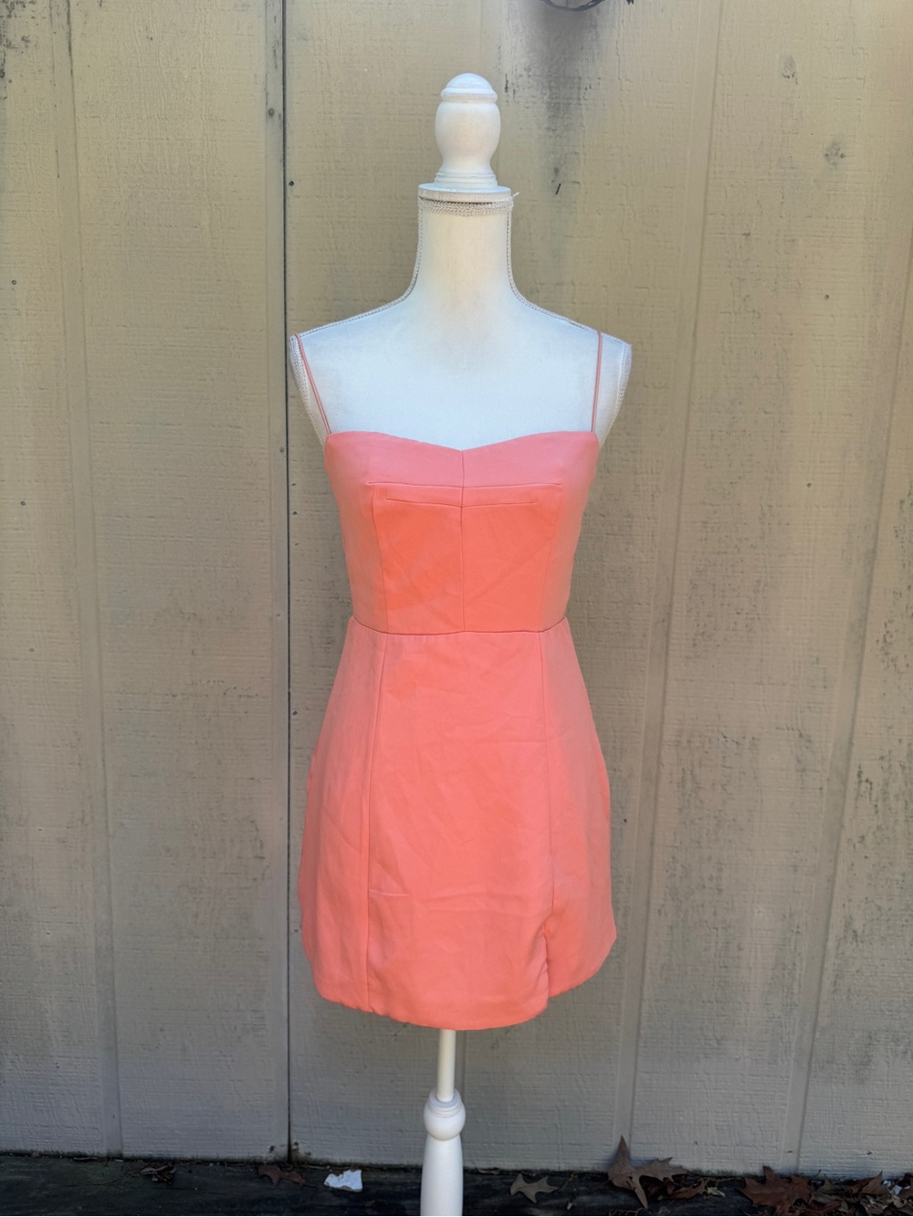 Hello Molly Coral Peach Strapless Mini Dress